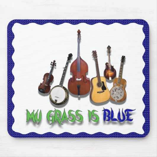 私の草はBLUE-MOUSEPADです マウスパッド (正面)