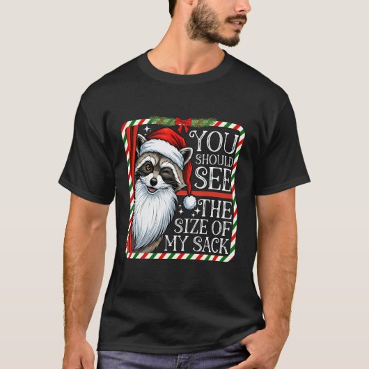 私の荷物の大きさを見て Funny Santa Chr Tシャツ (正面)