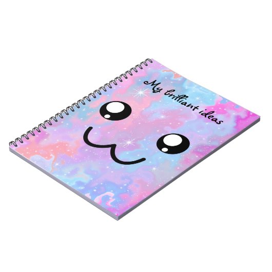 私の華麗なアイディアのかわいい顔のパステルのかわいい ノートブック (左側)