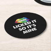 私の虹の唇LGBTにそれを舐めおもしろいた ラウンドペーパーコースター (アングル)