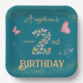 私の蝶は二つの回転している:蝶を羽ばたかせている ペーパープレート (正面)