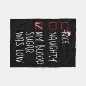 私の血いけな糖は低いクリスマスディアブだった フリースブランケット (正面(横))