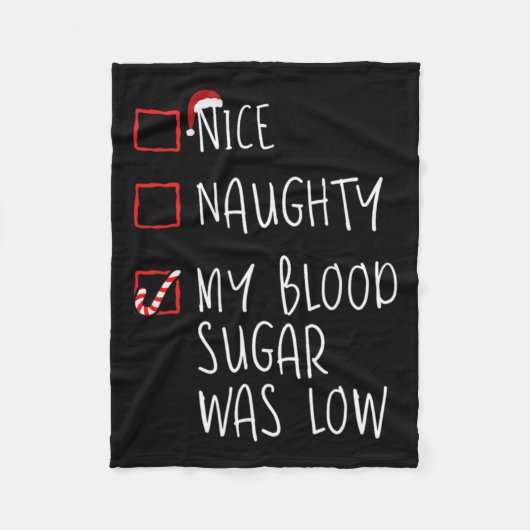 私の血いけな糖は低いクリスマスディアブだった フリースブランケット (正面)
