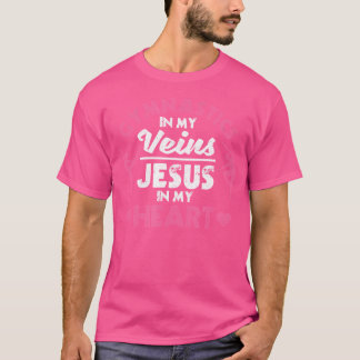私の血の中の体操イエスは私のハートクリスチャン Tシャツ