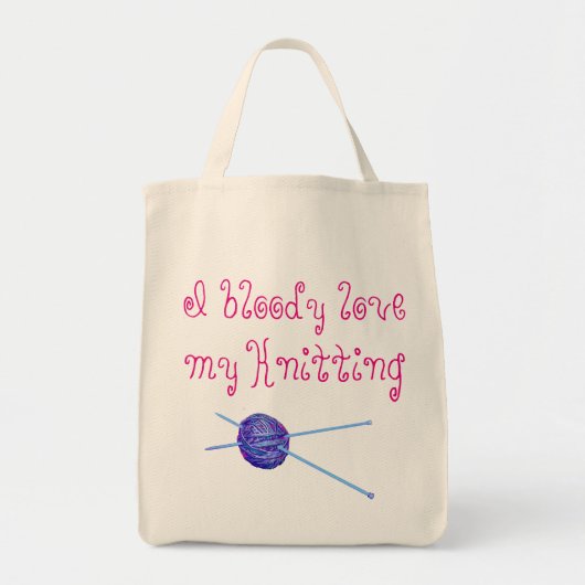 私の血は私の編み物 トートバッグ (正面)