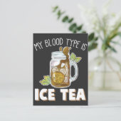 私の血液型はアイスティーおもしろいアイスティードリンカー ポストカード (スタンド正面)