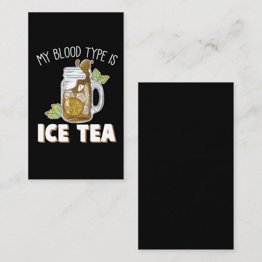 私の血液型はアイスティーアイスティードおもしろいリンカーです 名刺 (正面/裏面)