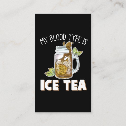 私の血液型はアイスティーアイスティードおもしろいリンカーです 名刺 (正面)