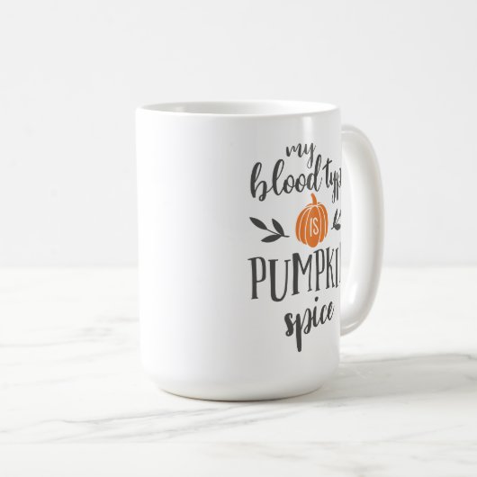 私の血液型はカボチャ・スパイス コーヒーマグカップ (正面右)