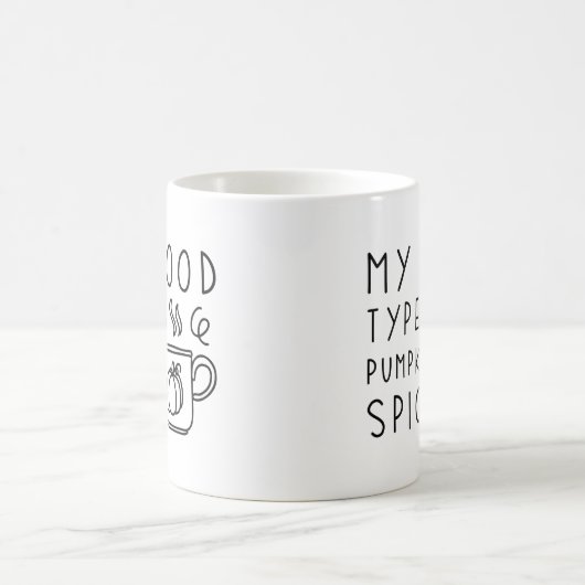 私の血液型はカボチャ・スパイス コーヒーマグカップ (中央)