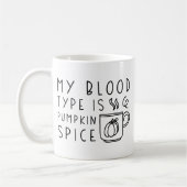 私の血液型はカボチャ・スパイス コーヒーマグカップ (左)