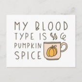 私の血液型はカボチャ・スパイス ポストカード (正面)