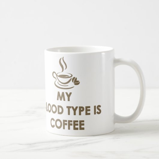 私の血液型はコーヒーです コーヒーマグカップ (右)