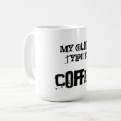 私の血液型はコーヒーです コーヒーマグカップ (正面左)