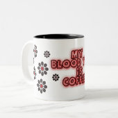 私の血液型はコーヒーです ツートーンマグカップ (正面左)