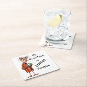 私の血液型はコーヒー前向き スクエアペーパーコースター (インサイチュ)