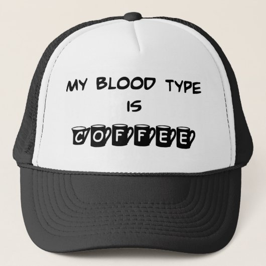 私の血液型はコーヒー帽子です キャップ (正面)