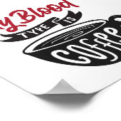 私の血液型はコーヒー |タイポグラフィおもしろい引用文 ポスター (角)