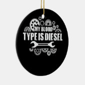 私の血液型はディーゼル整備士 セラミックオーナメント (右)