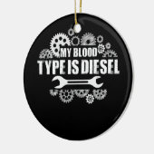 私の血液型はディーゼル整備士 セラミックオーナメント (左)