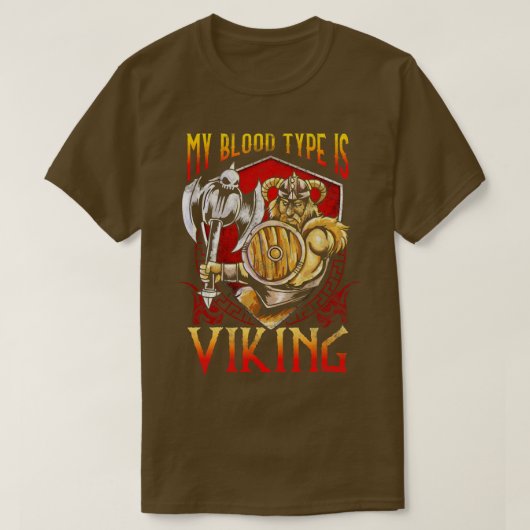私の血液型はバイキング Tシャツ (デザイン正面)