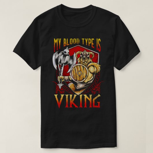 私の血液型はバイキング Tシャツ (デザイン正面)