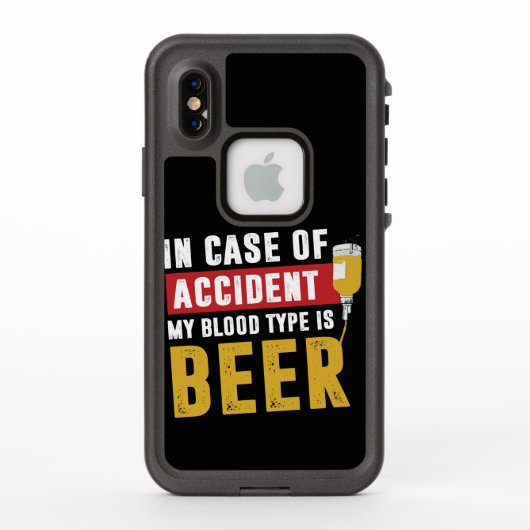 私の血液型はビールだ LifeProof iPhoneケース (裏面)
