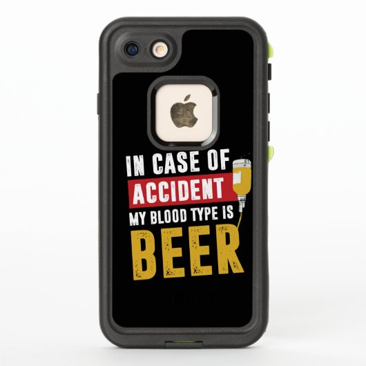 私の血液型はビールだ LifeProof iPhoneケース (裏面)