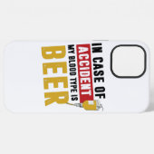 私の血液型はビールです iPhoneケース (裏面横)