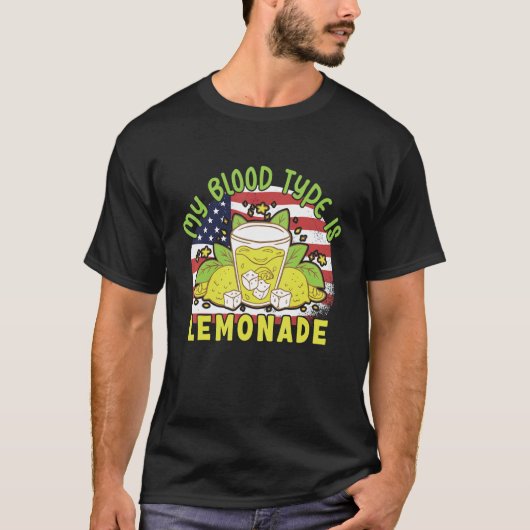 私の血液型はレモネードスタンドレモネードビジネス Tシャツ (正面)