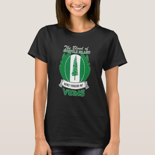 私の血管にはノーフォーク島の血が流れている Tシャツ (正面)