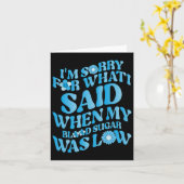 私の血糖が出た時に言ってごめんなさい カード (黄色い花)