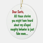 私の行動のいけな話は偽のニュース セラミックオーナメント (左)