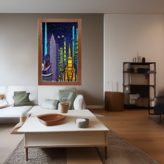 私の街の夜 | AIアートポスター ポスター