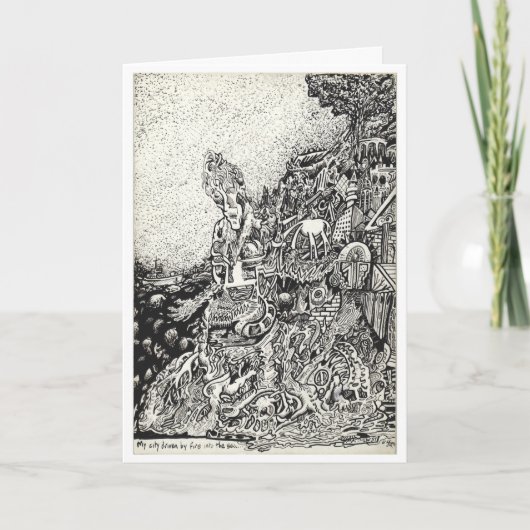 私の街は海に火で追い込まれ… カード (正面)