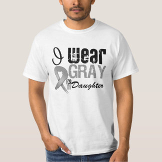 私の衣服のグレー認識度リボン私の娘 Tシャツ