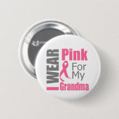 私の衣服のピンクリボンおばあちゃんの乳がん 缶バッジ (正面&裏面)