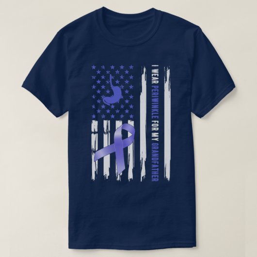 私の衣服のペリウィンクル祖父の食道癌 Tシャツ (デザイン正面)