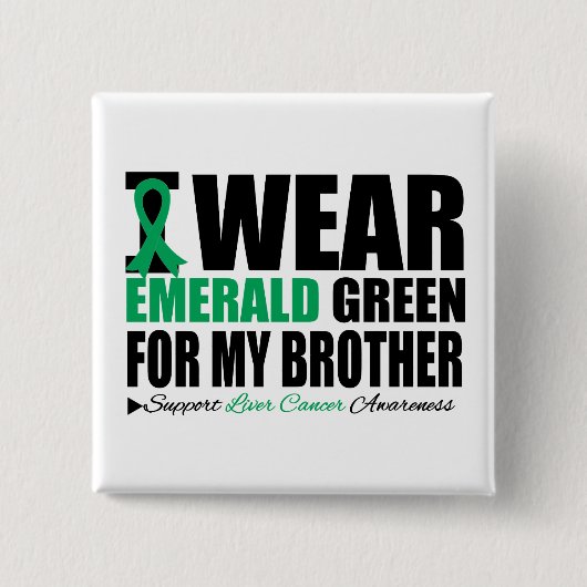 私の衣服の肝臓がんリボン私の兄 缶バッジ (正面)