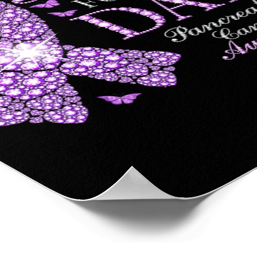 私の衣服の膵臓がんのパパのための紫 ポスター (角)