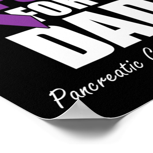 私の衣服の膵臓がんのパパのための紫 ポスター (角)