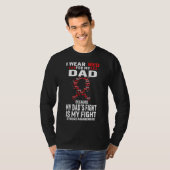 私の衣服の赤いストロークのパパ戦士リボンのストローク Tシャツ (正面フル)