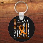 私の衣服オレンジ叔母のための私の白血病認識度アメリ キーホルダー (正面)
