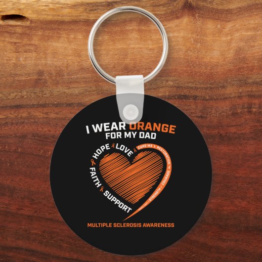 私の衣服オレンジ私のパパMs多発性硬化症Awa キーホルダー (正面)