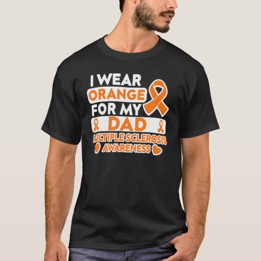私の衣服オレンジ私のパパMs多発性硬化症Awa Tシャツ (正面)