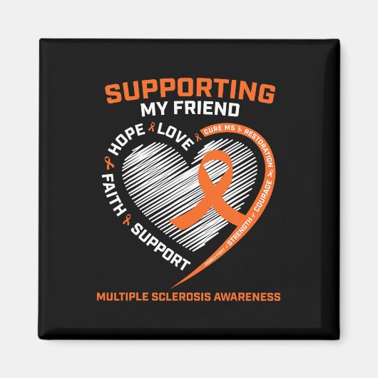 私の衣服オレンジ私の友人のための多発性硬化症Awa マグネット (正面)