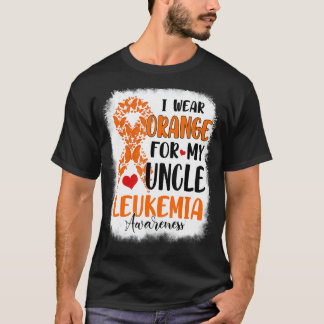 私の衣服オレンジ私の叔父の白血病認識度モン Tシャツ