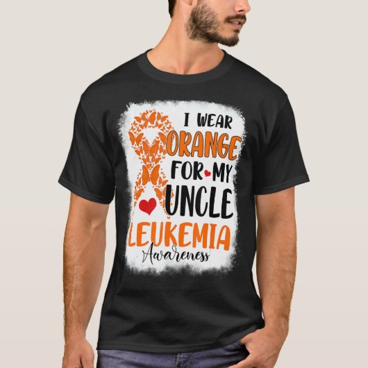 私の衣服オレンジ私の叔父の白血病認識度モン Tシャツ (正面)