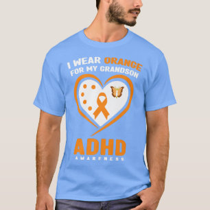 私の衣服オレンジ私の孫ADHD認識度プレミ Tシャツ