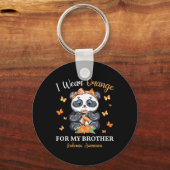 私の衣服オレンジ私の弟の白血病認識度Pa キーホルダー (正面)